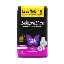 Absorvente S.Livre Noturno Extra Longo Suave com Abas 16 Unidades