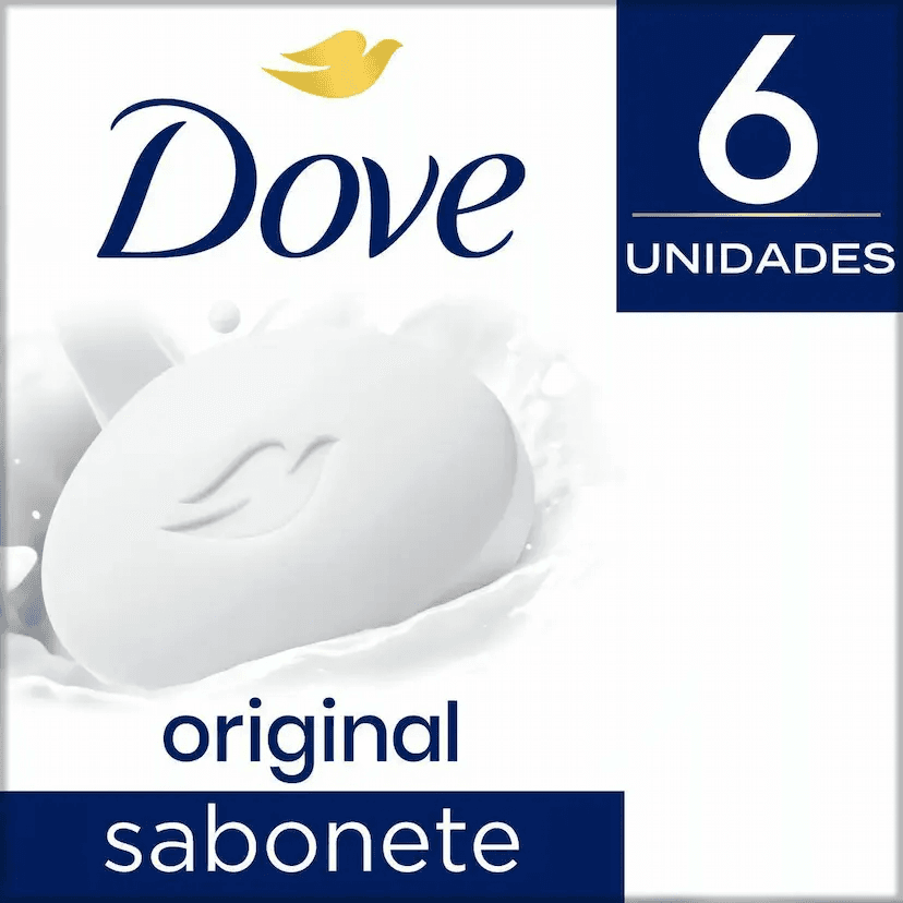Kit Sabonete Dove Original em Barra 90g 6 unidades