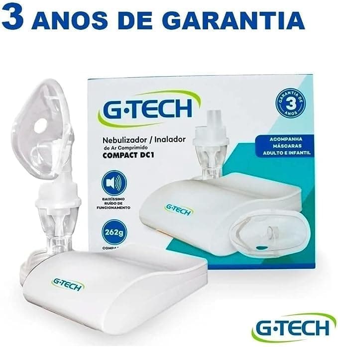 Inalador Nebulizador G-tech Compact Dc1 Branco